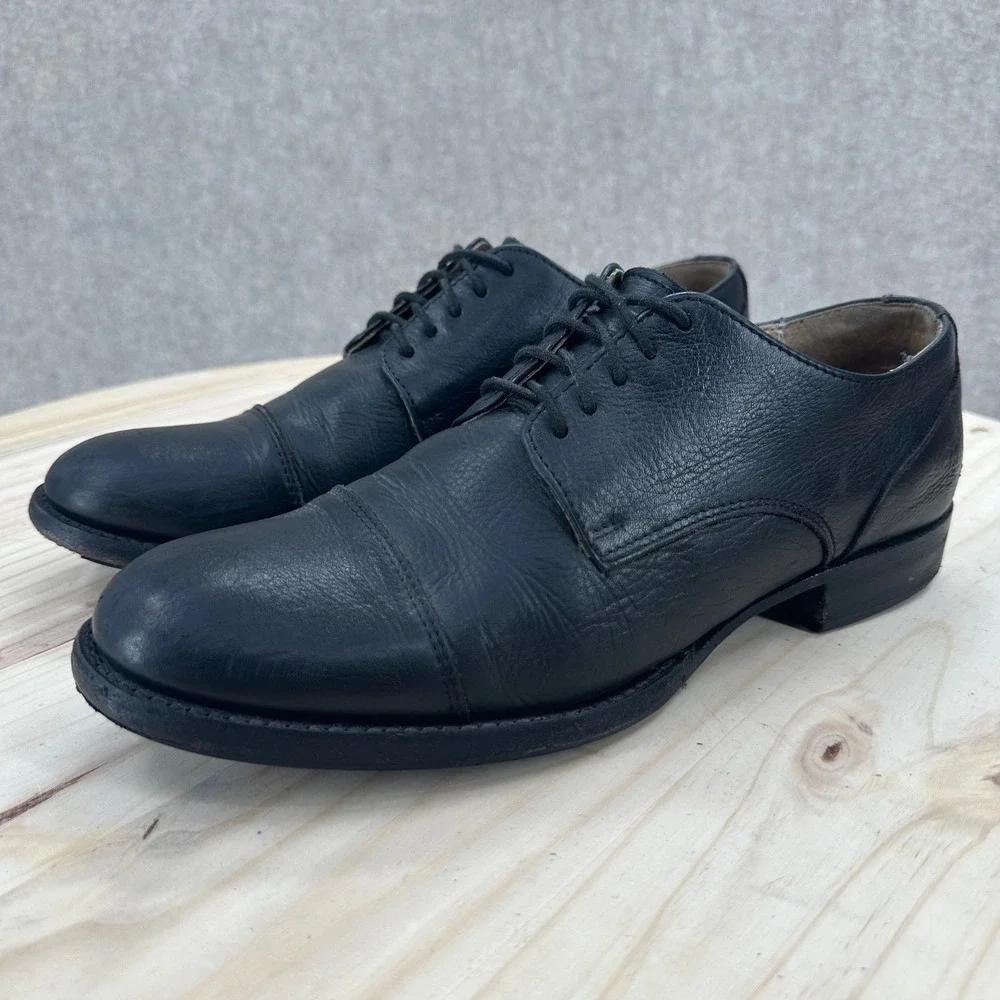 Frye Black Leather Cap‎ Toe Oxford Shoes Mens 9.5 B Dress Derby